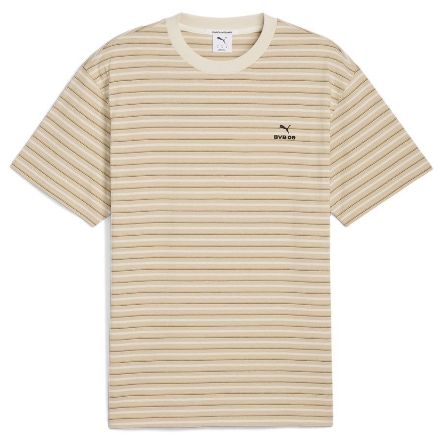 Dortmund T-Shirt MMQ Striped - Beige/Alpine Snow - Men's-SoccerKits Hub | Buy Soccer Jerseys Online